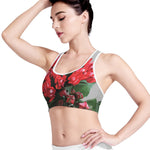 Bouvardia Flower Print Women's Sports Bra