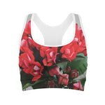 Bouvardia Flower Print Women's Sports Bra