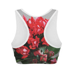 Bouvardia Flower Print Women's Sports Bra