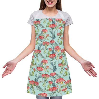 Bouvardia Pattern Print Adjustable Apron