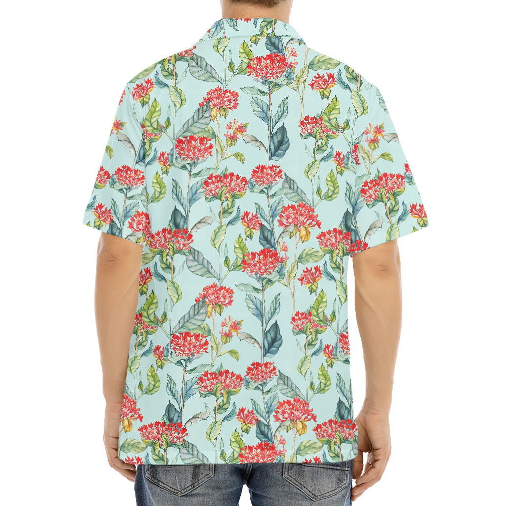 Bouvardia Pattern Print Aloha Shirt