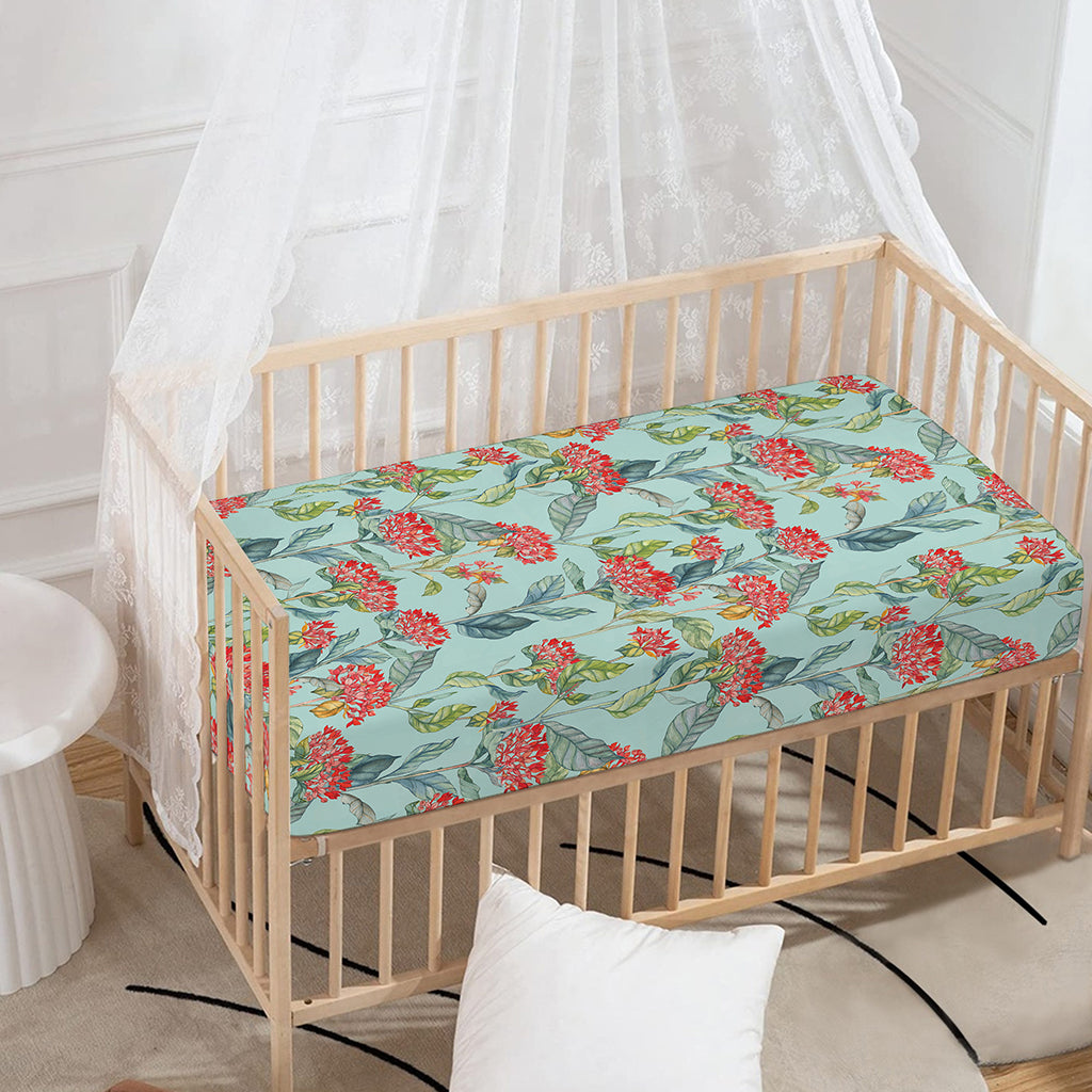 Bouvardia Pattern Print Baby Crib Sheet