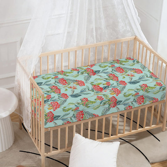 Bouvardia Pattern Print Baby Crib Sheet