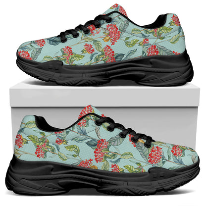 Bouvardia Pattern Print Black Chunky Shoes
