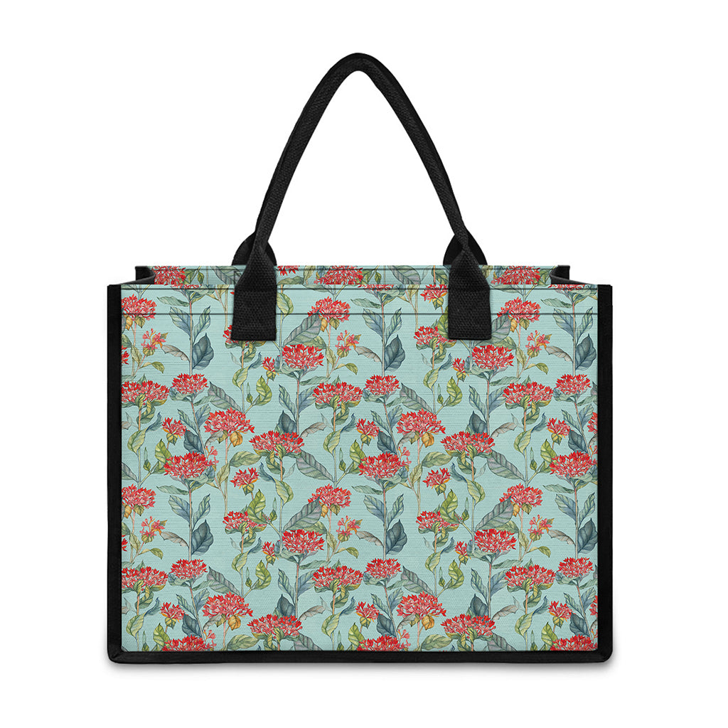 Bouvardia Pattern Print Canvas Tote Bag