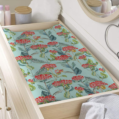Bouvardia Pattern Print Changing Pad Cover