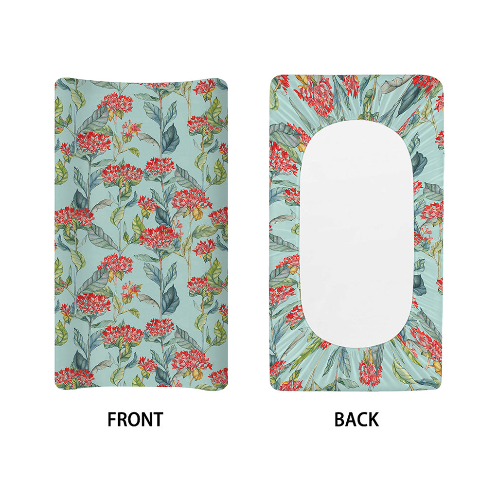 Bouvardia Pattern Print Changing Pad Cover