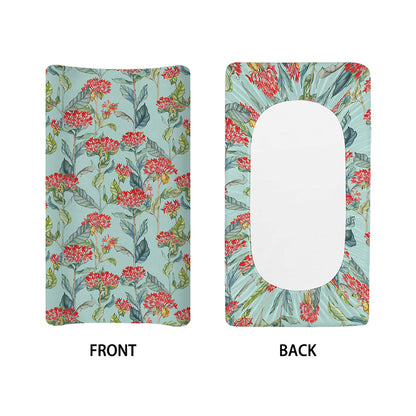Bouvardia Pattern Print Changing Pad Cover