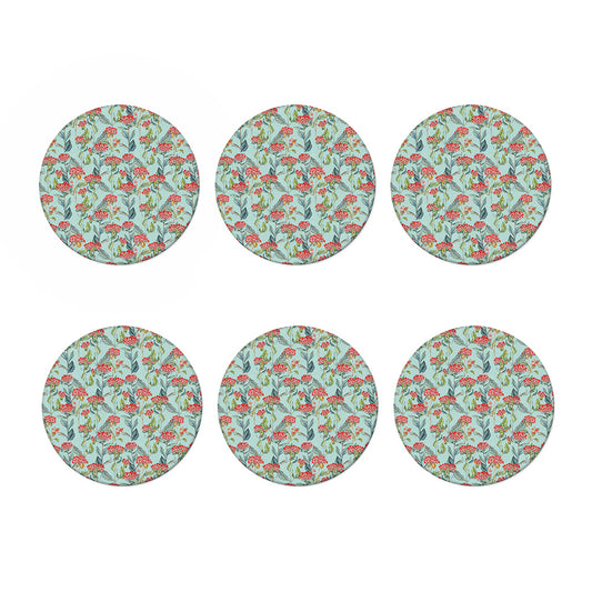 Bouvardia Pattern Print Coaster Set