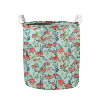 Bouvardia Pattern Print Collapsible Laundry Basket