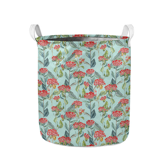 Bouvardia Pattern Print Collapsible Laundry Basket