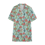 Bouvardia Pattern Print Cotton Hawaiian Shirt