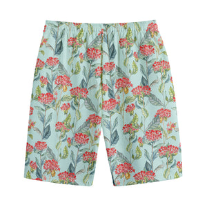 Bouvardia Pattern Print Cotton Shorts