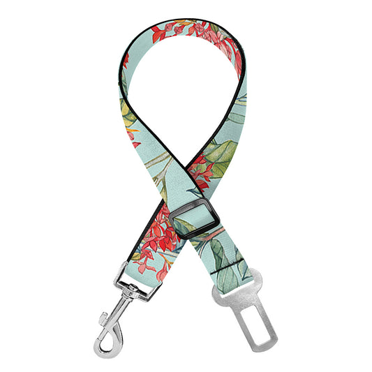 Bouvardia Pattern Print Dog Seat Belt