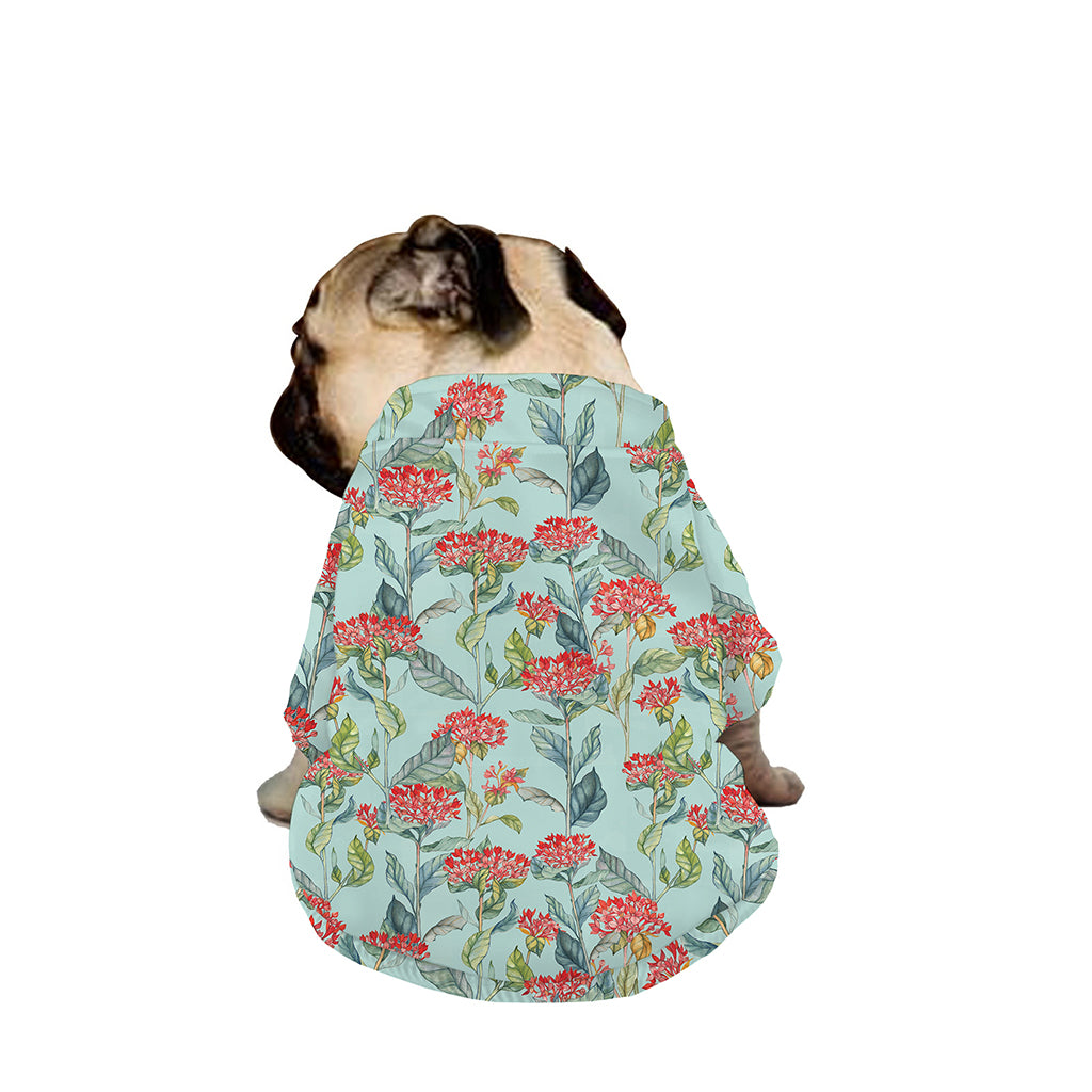 Bouvardia Pattern Print Dog Zip Up Jacket