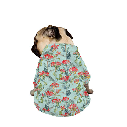 Bouvardia Pattern Print Dog Zip Up Jacket