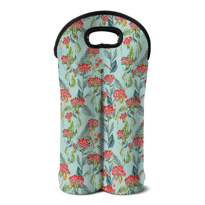 Bouvardia Pattern Print Double Neoprene Wine Tote
