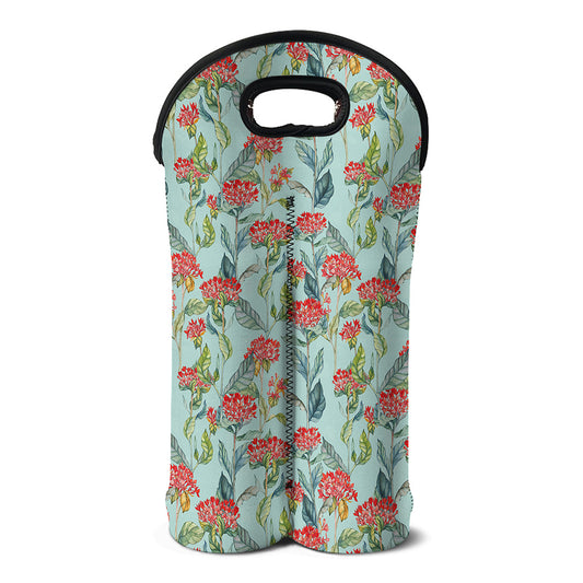 Bouvardia Pattern Print Double Neoprene Wine Tote