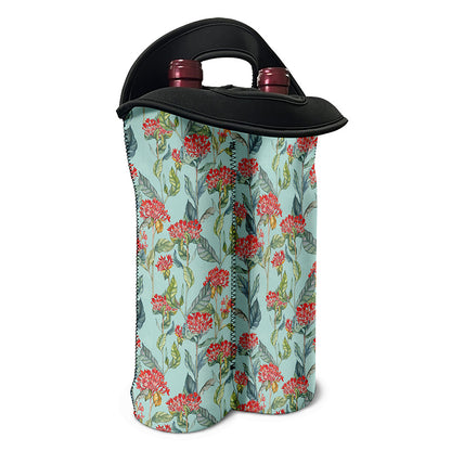 Bouvardia Pattern Print Double Neoprene Wine Tote