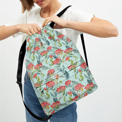 Bouvardia Pattern Print Drawstring Backpack