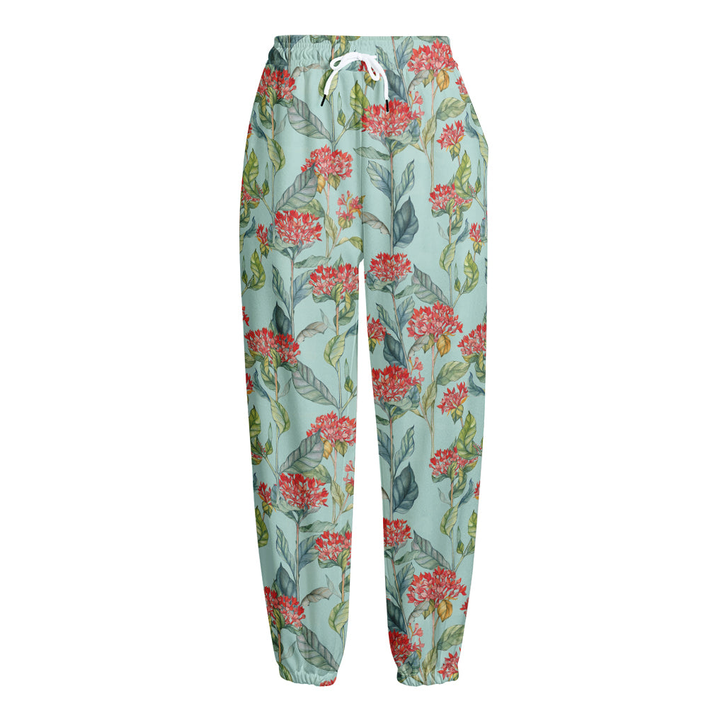 Bouvardia Pattern Print Fleece Lined Knit Pants