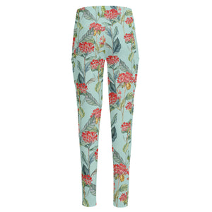 Bouvardia Pattern Print High-Waisted Pocket Leggings