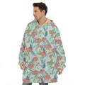 Bouvardia Pattern Print Hoodie Blanket
