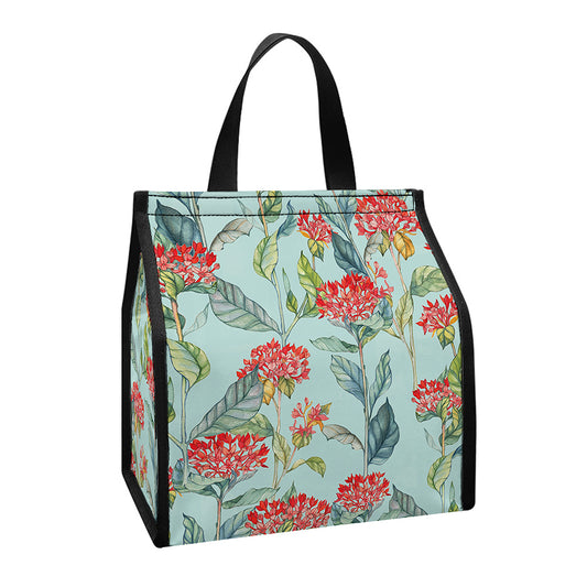 Bouvardia Pattern Print Insulated Lunch Tote