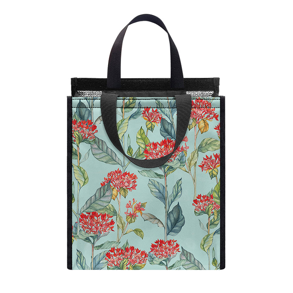 Bouvardia Pattern Print Insulated Lunch Tote