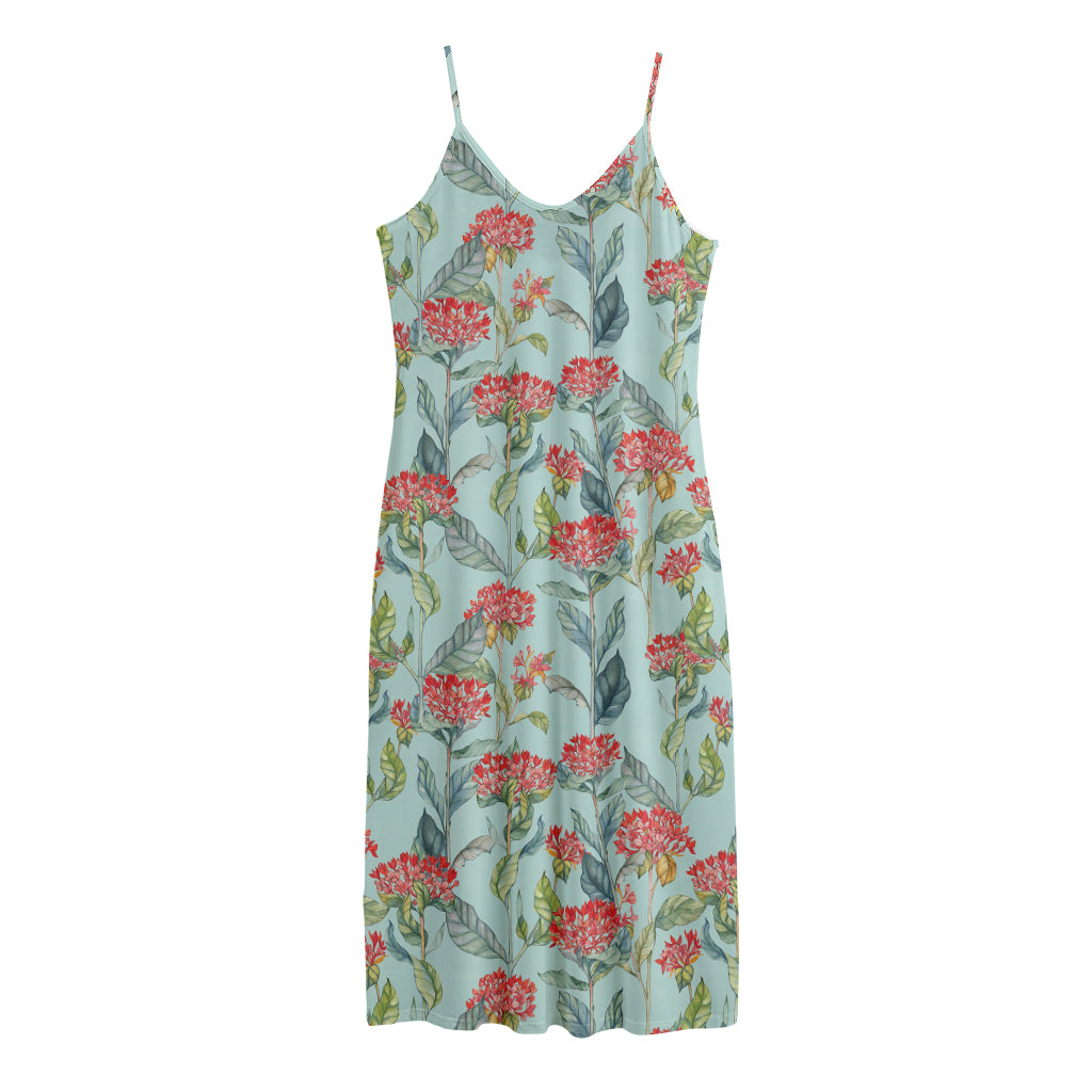 Bouvardia Pattern Print Jersey Midi Cami Dress