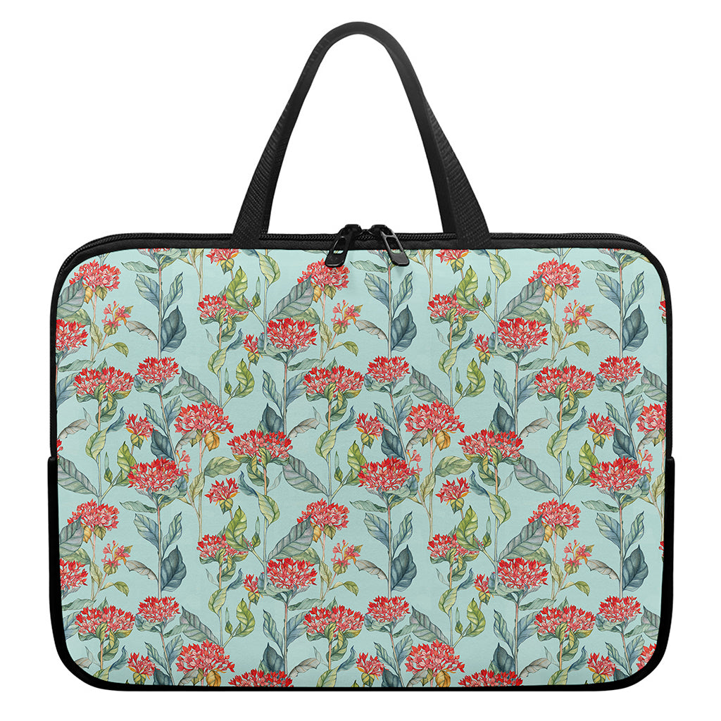Bouvardia Pattern Print Laptop Sleeve With Handle