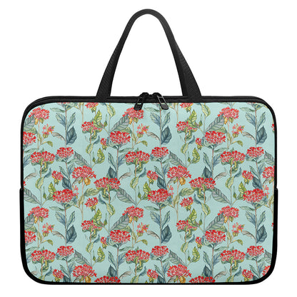Bouvardia Pattern Print Laptop Sleeve With Handle