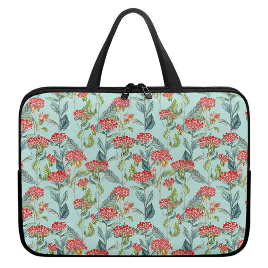 Bouvardia Pattern Print Laptop Sleeve With Handle