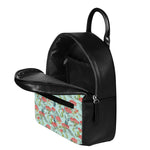 Bouvardia Pattern Print Leather Backpack