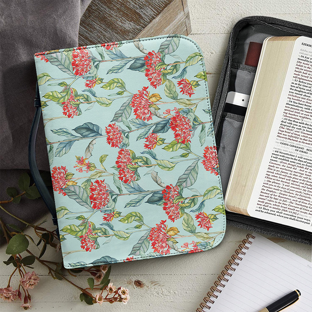 Bouvardia Pattern Print Leather Bible Cover
