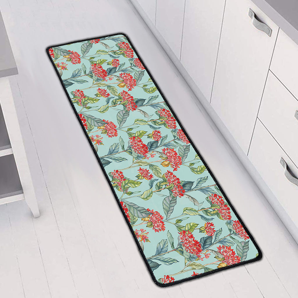 Bouvardia Pattern Print Long Kitchen Mat