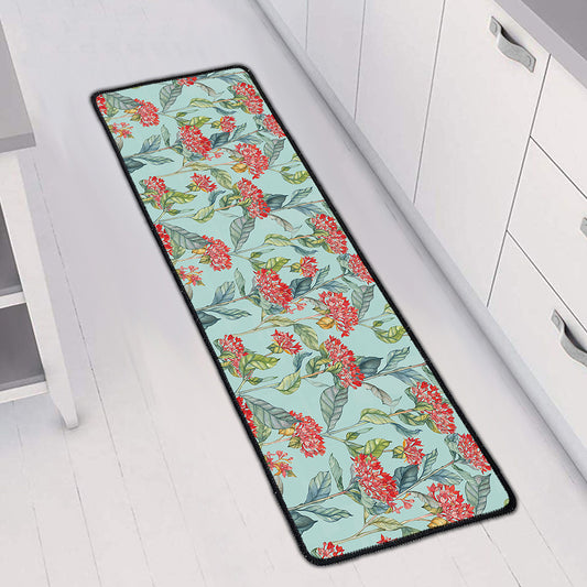 Bouvardia Pattern Print Long Kitchen Mat