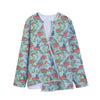 Bouvardia Pattern Print Long Sleeve Short Coat