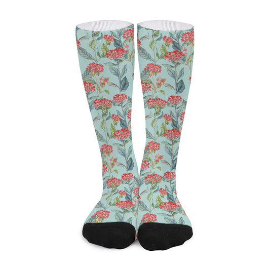 Bouvardia Pattern Print Long Socks