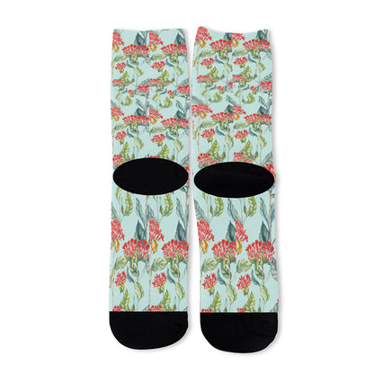 Bouvardia Pattern Print Long Socks