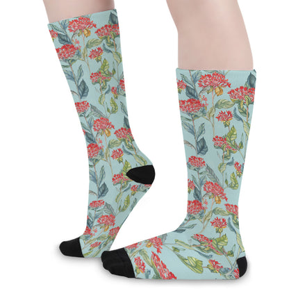 Bouvardia Pattern Print Long Socks