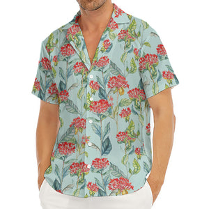 Bouvardia Pattern Print Men's Deep V-Neck Shirt