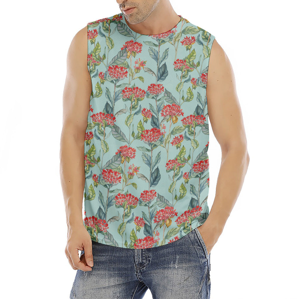 Bouvardia Pattern Print Men's Fitness Tank Top