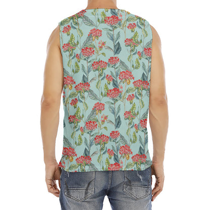 Bouvardia Pattern Print Men's Fitness Tank Top