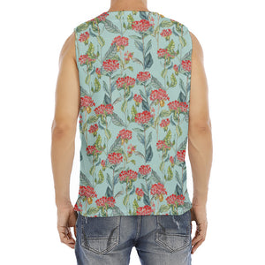 Bouvardia Pattern Print Men's Fitness Tank Top