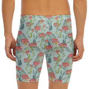 Bouvardia Pattern Print Men's Long Boxer Briefs