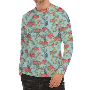 Bouvardia Pattern Print Men's Long Sleeve Rash Guard