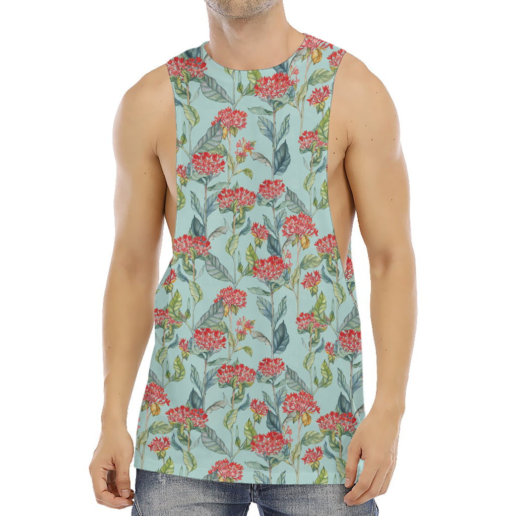 Bouvardia Pattern Print Men's Muscle Tank Top