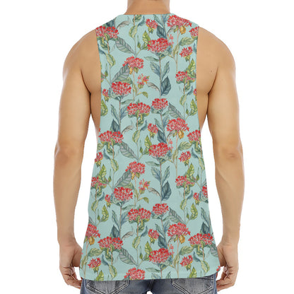 Bouvardia Pattern Print Men's Muscle Tank Top