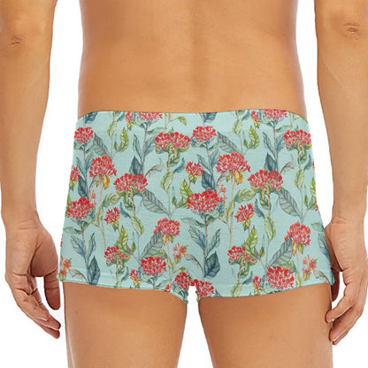 Bouvardia Pattern Print Men's Short Boxer Briefs